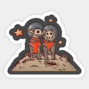 Skull dogs cosmonauts Sticker